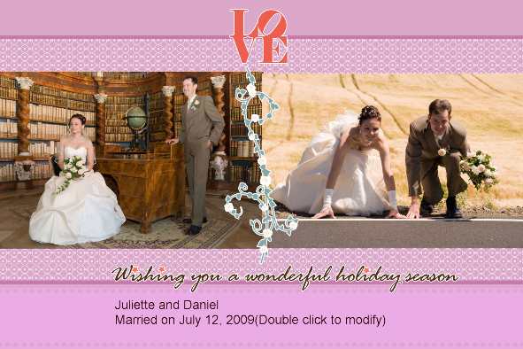 結婚の写真テンプレート photo templates 恋仲に贈るお祝いカード